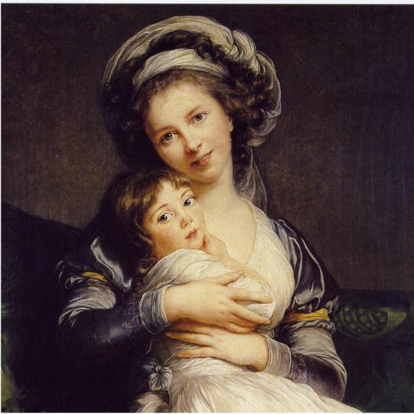 elisabeth vigee-lebrun Self-Portrait in a Turban with Her Child